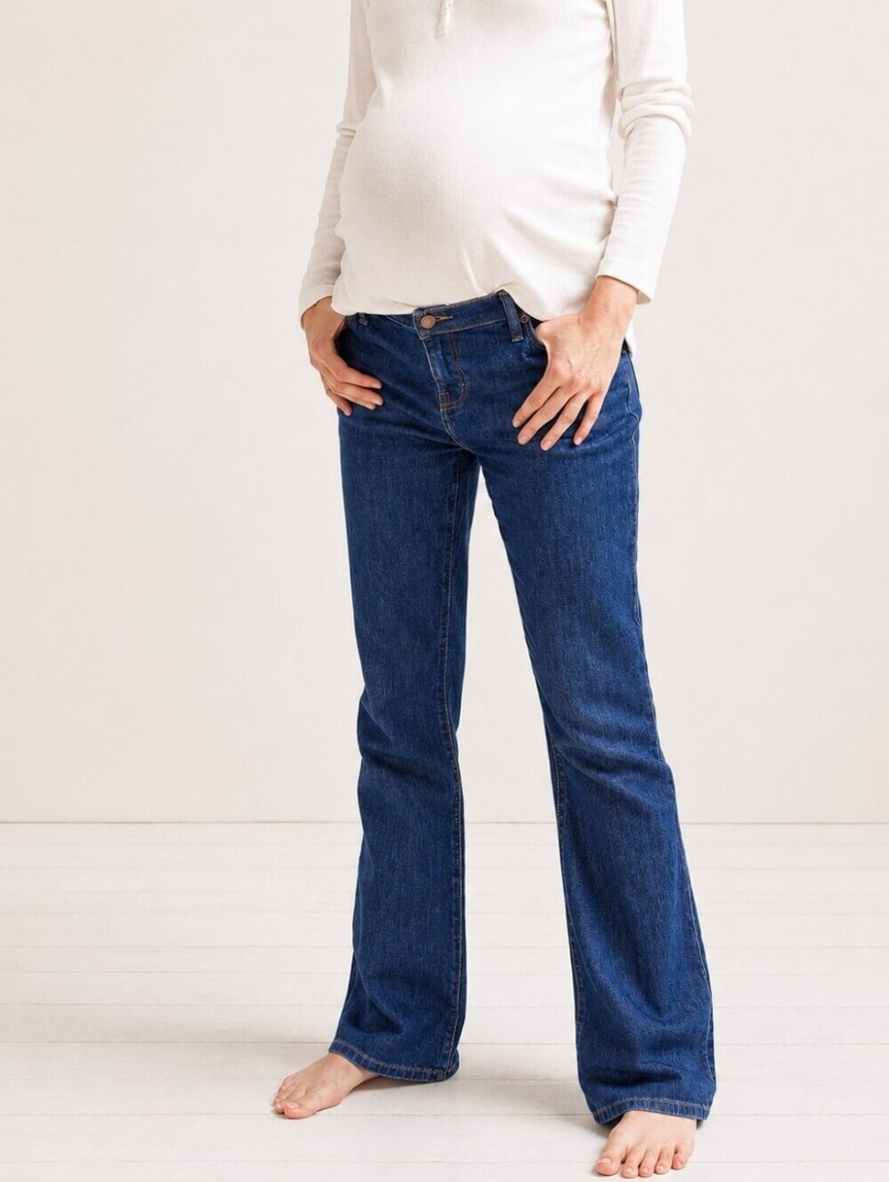 Hatch Indigo Maternity Flare Jeans